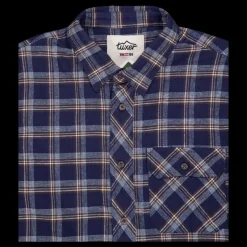 Tuxer Beaver Creek Shirt Navy Blue Check Flerfärgad