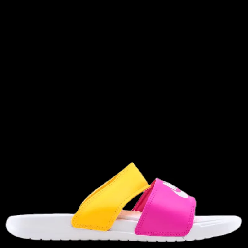 Clearance Nike Bennassi Duo Ultra Slide Pink/White/Yellow Rosa