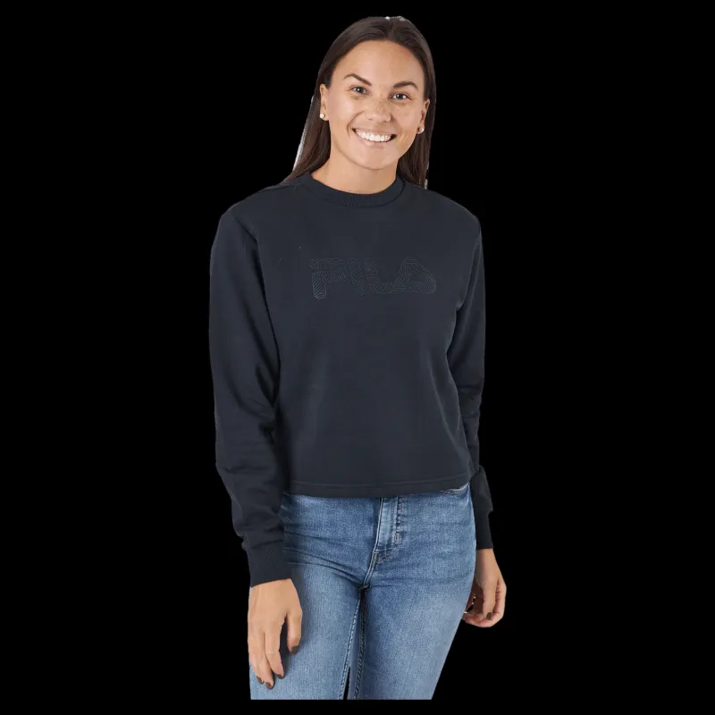 Outlet Fila Bevaix Cropped Crew Sweat 80001 - Moonless Night Svart