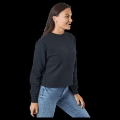 Outlet Fila Bevaix Cropped Crew Sweat 80001 - Moonless Night Svart