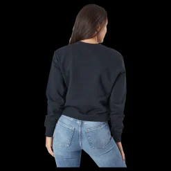 Outlet Fila Bevaix Cropped Crew Sweat 80001 - Moonless Night Svart