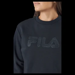 Outlet Fila Bevaix Cropped Crew Sweat 80001 - Moonless Night Svart