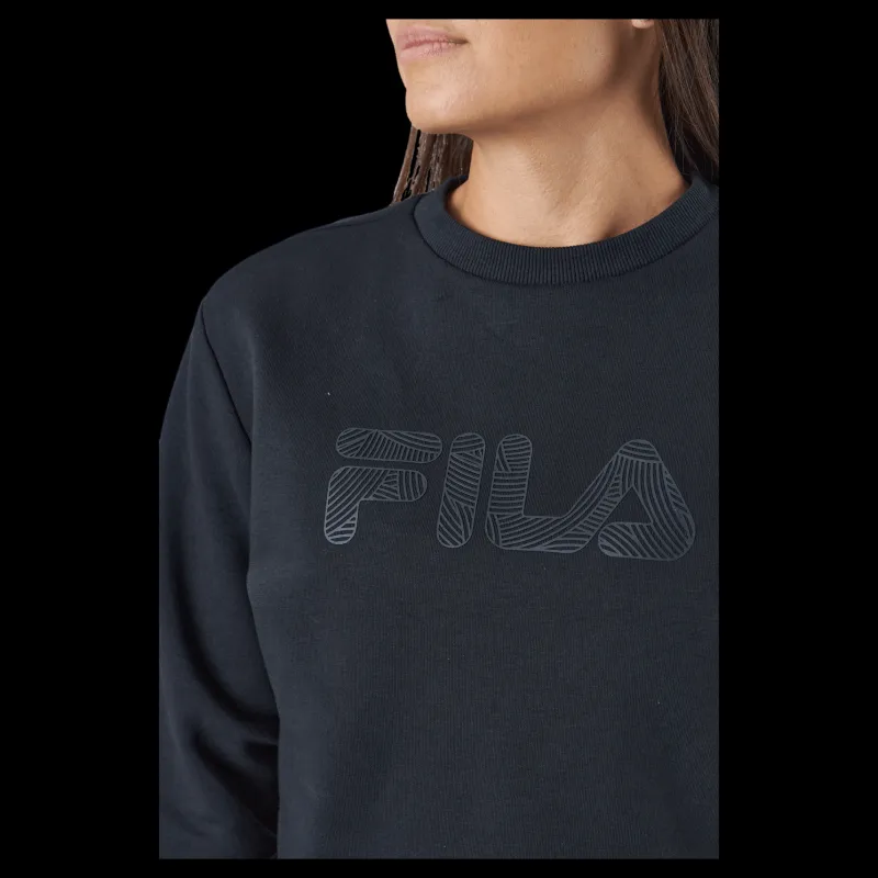 Outlet Fila Bevaix Cropped Crew Sweat 80001 - Moonless Night Svart