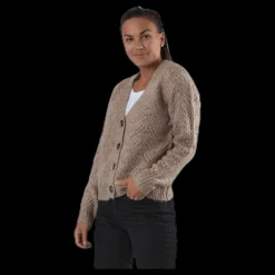 Pieces Bibi Ls Knit Cardigan Beige Clearance