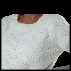 Pieces Bibi Ls Knit White Vit Hot
