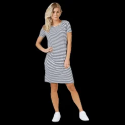 Pieces Billo Ss Dress Blue/White Blå och Vit Clearance