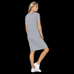 Pieces Billo Ss Dress Blue/White Blå och Vit Clearance