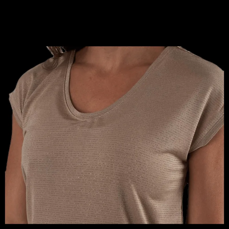 Best Pieces Billo Tee Lurex Stripes Beige