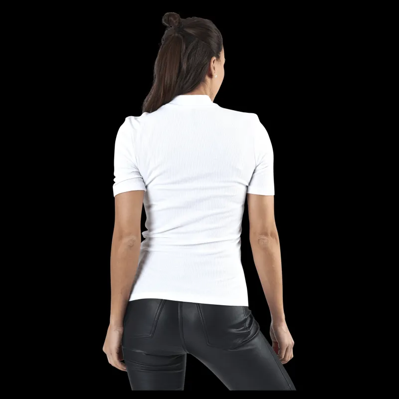 Pieces Birdie Ss T-Neck White Vit New