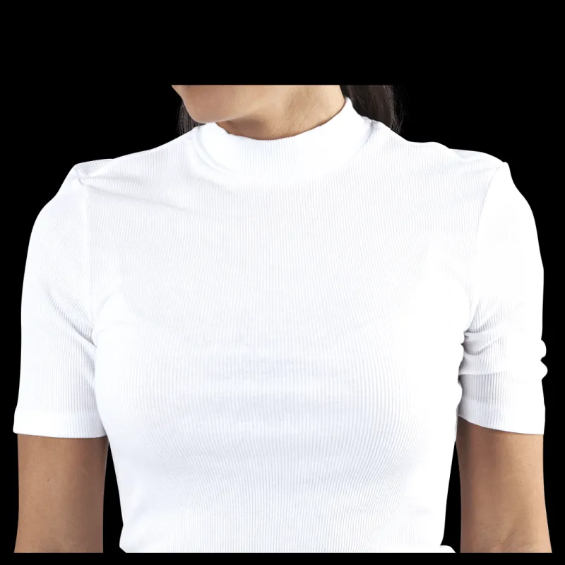 Pieces Birdie Ss T-Neck White Vit New