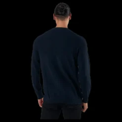 Hot Jack & Jones Blacamp Knit Structure Crew Neck Blue Blå