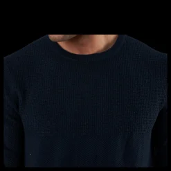 Hot Jack & Jones Blacamp Knit Structure Crew Neck Blue Blå