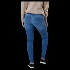 Only Blush Life Mid Skinny Blue Blå Sale