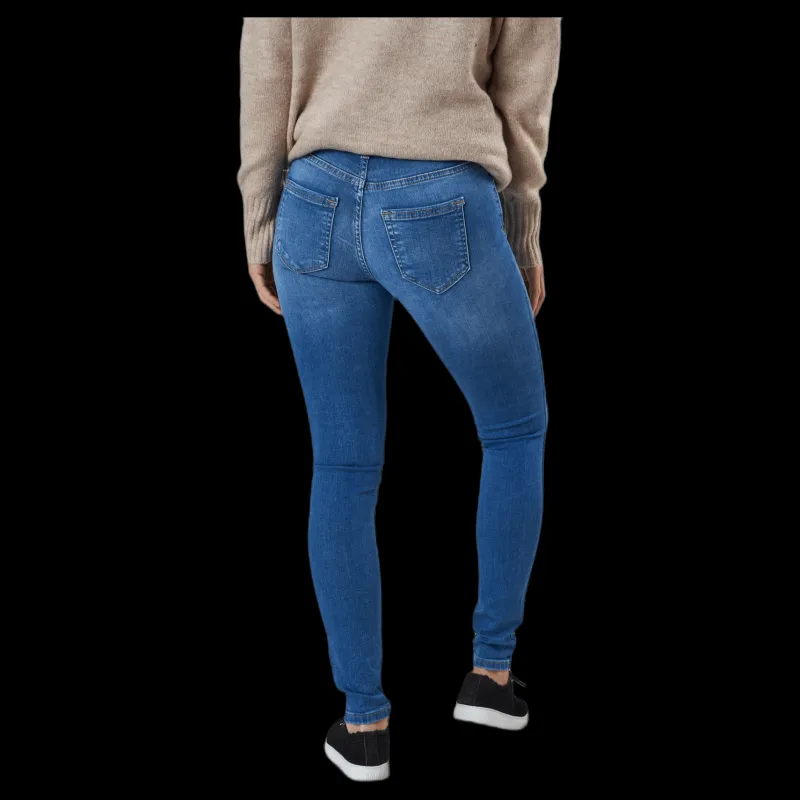 Only Blush Life Mid Skinny Blue Blå Sale