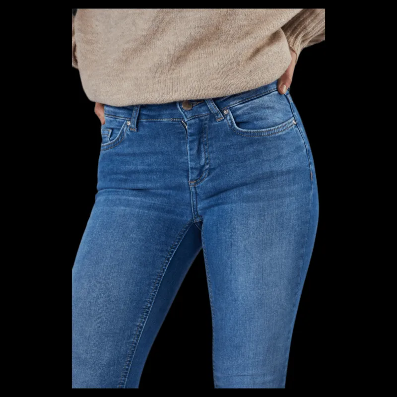 Only Blush Life Mid Skinny Blue Blå Sale