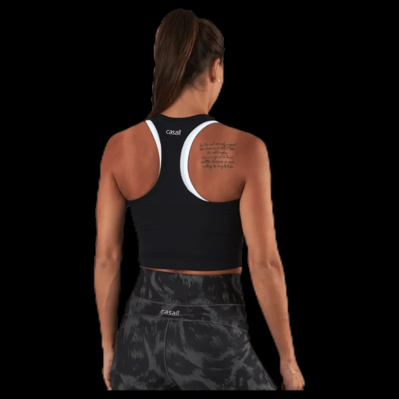 Casall Bold Rib Crop Tank Black Svart Clearance