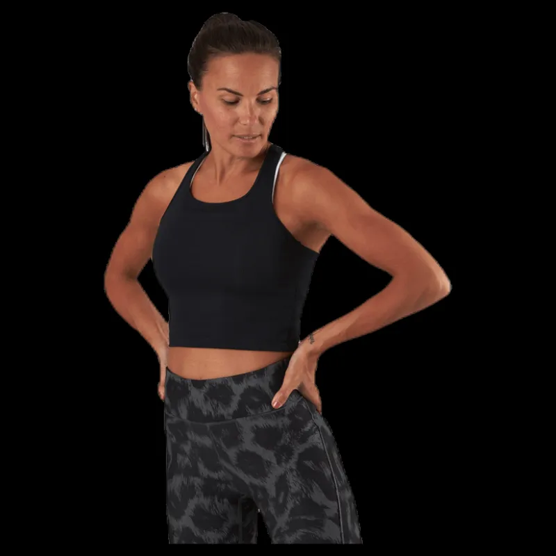 Casall Bold Rib Crop Tank Black Svart Clearance