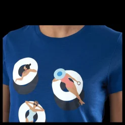 New Only Bone Life Reg S/S Swim Top Blue Blå