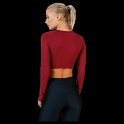 Online Better Bodies Bowery cropped LS Red Röd