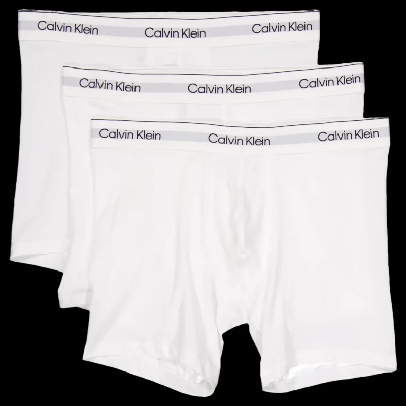 Calvin Klein Boxer Brief 3pk 100 White, White, White Vit Outlet