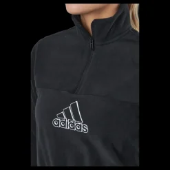 Best adidas Brand Love Polarfleece Half-Zip Sweatshirt Black / White / Halo Blush Svart