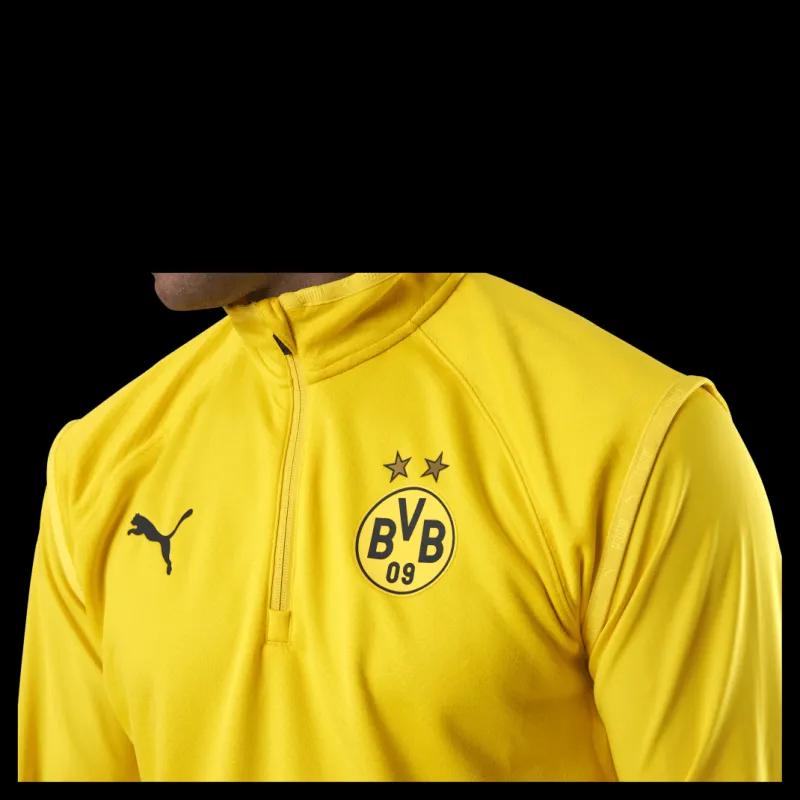 Puma BVB Warmup Midlayer Black/Yellow Gul Hot