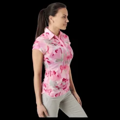 New Daily Sports Cammy Mesh Cap S Polo Shirt Cammy Rosa och Mönstrad