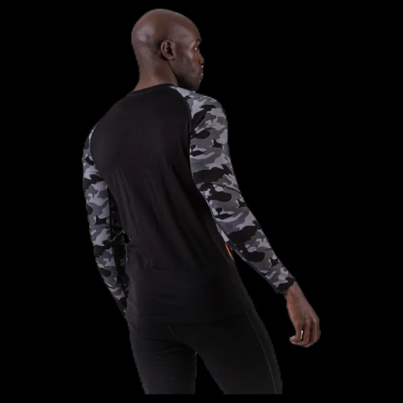 New Bula Camo Merino Wool Crew Black Svart