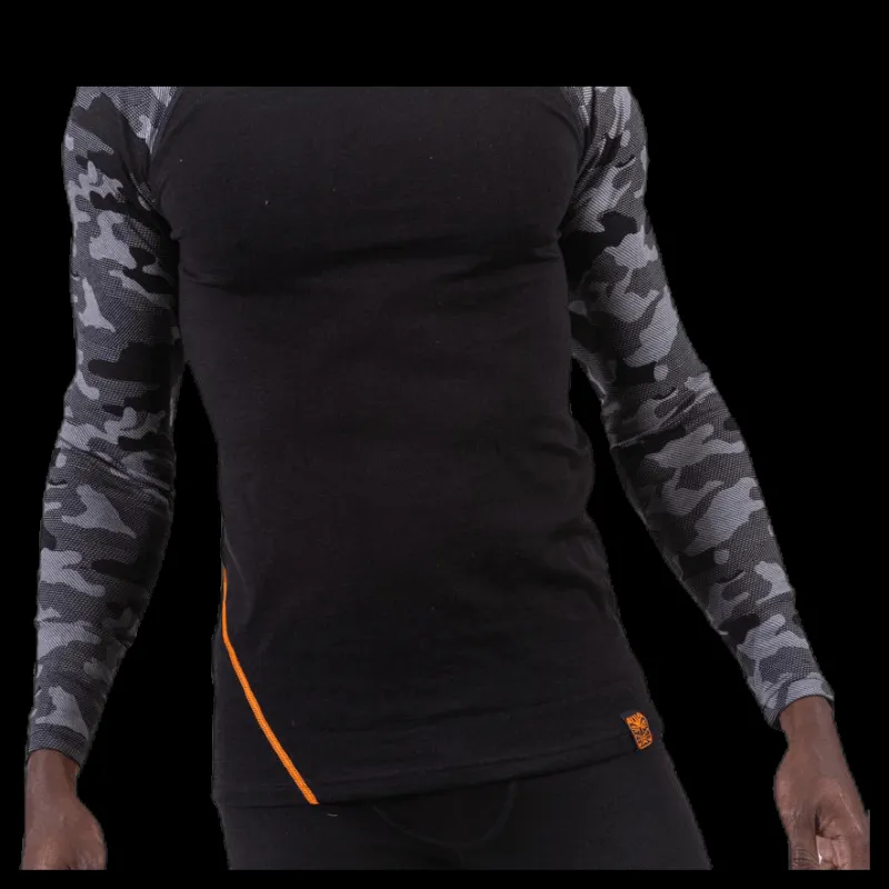 New Bula Camo Merino Wool Crew Black Svart