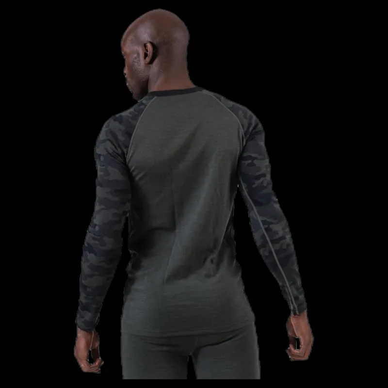 Sale Bula Camo Merino Wool Crew Green Grön