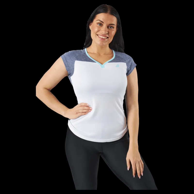 Babolat Cap Sleeve Top Play White Blue Flerfärgad Online