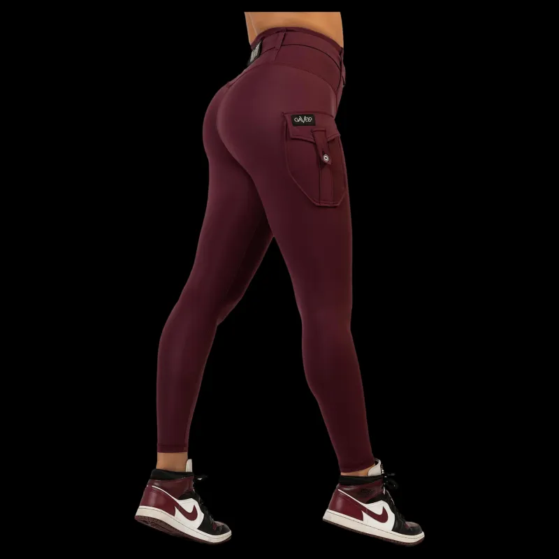 Gavelo Cargo Burgundy Leggings Dark Red Lila Online