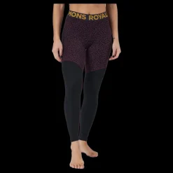 Mons Royale Cascade Merino Flex 200 Leggin Winter Leopard Svart Discount
