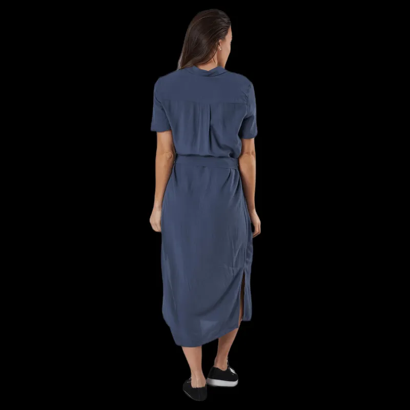 Online Pieces Cecilie Ss Long Dress Blue Blå