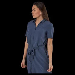 Online Pieces Cecilie Ss Long Dress Blue Blå