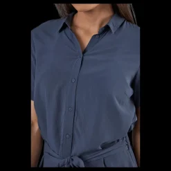 Online Pieces Cecilie Ss Long Dress Blue Blå