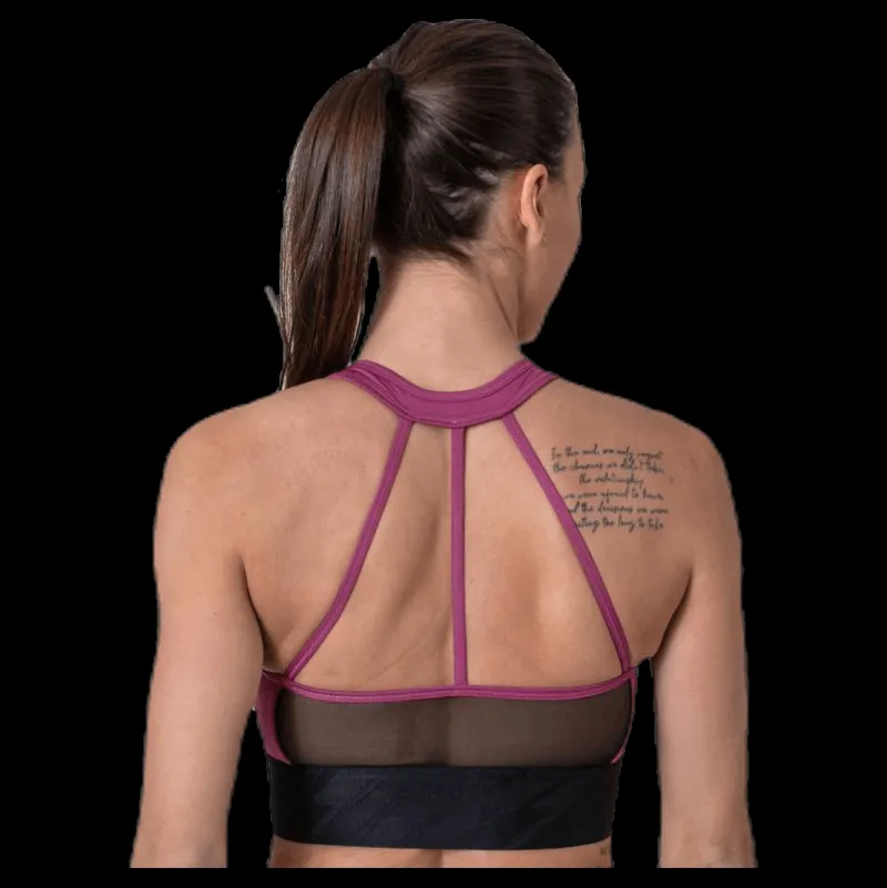 Hot Craft Charge Cropped Mesh Singlet Purple Lila