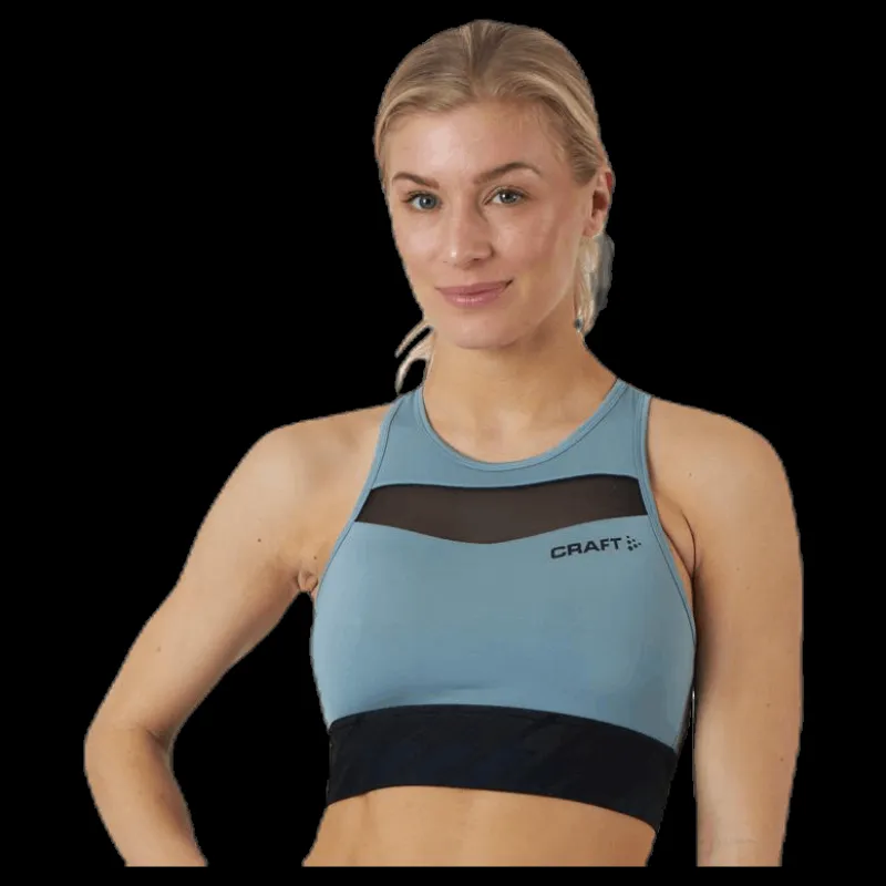 Hot Craft Charge Cropped Mesh Singlet Grey Grå