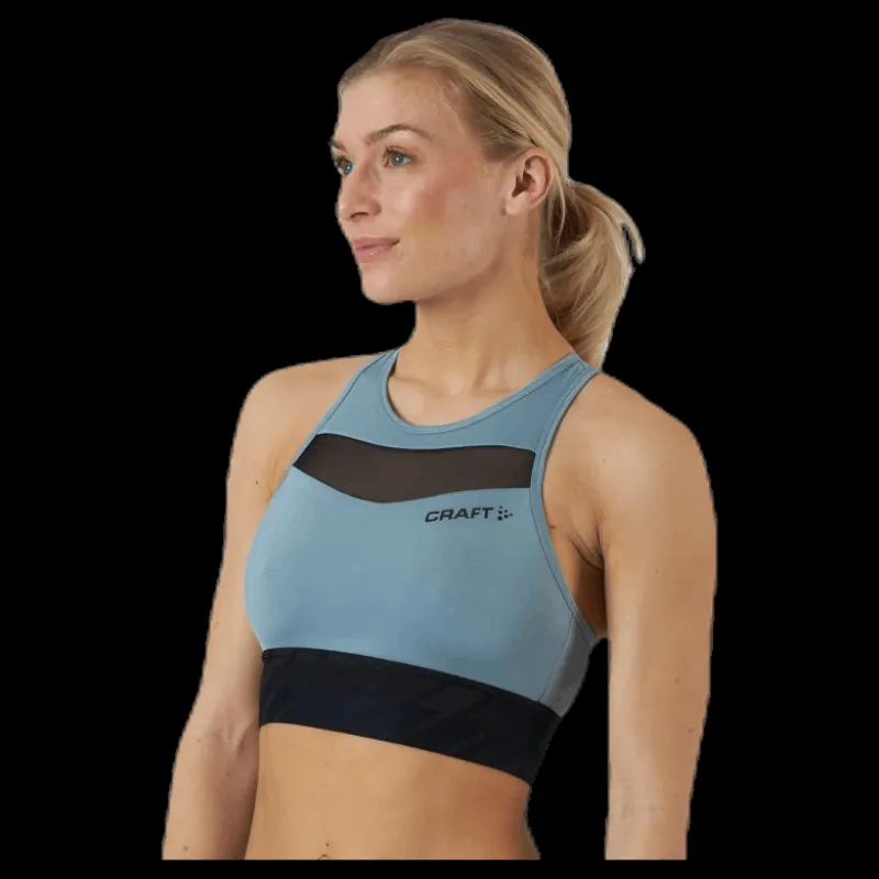 Hot Craft Charge Cropped Mesh Singlet Grey Grå