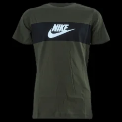 Nike Chest Panel Tee Junior Green Svart