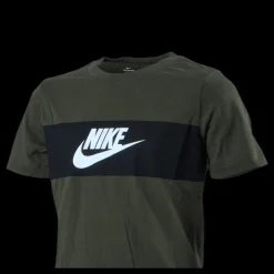 Nike Chest Panel Tee Junior Green Svart