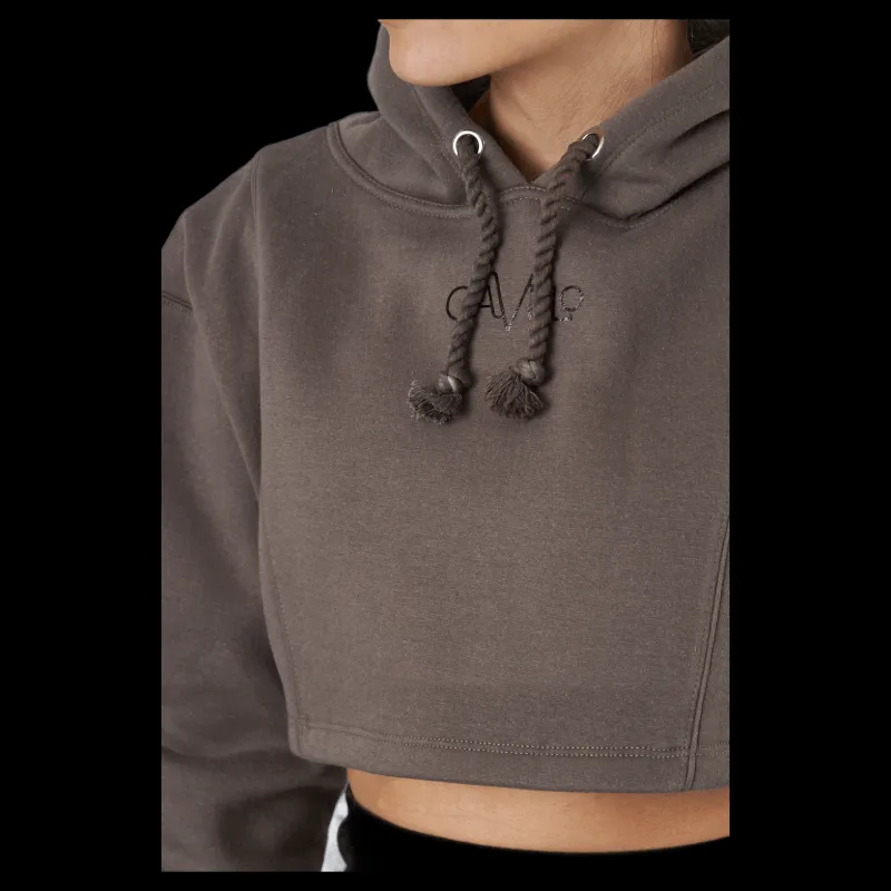 Hot Gavelo Chill Lounge Cropped Hoodie Taupe Brun