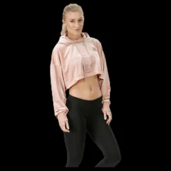 Outlet Better Bodies Chrystie crop hoodie Pink/Beige Rosa och Beige