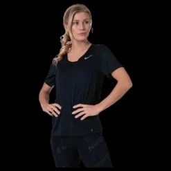 Nike City Sleek SS Top Black Svart Discount