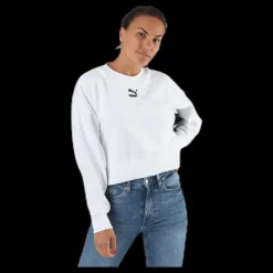 Puma Classics Cropped Crew White Vit Outlet