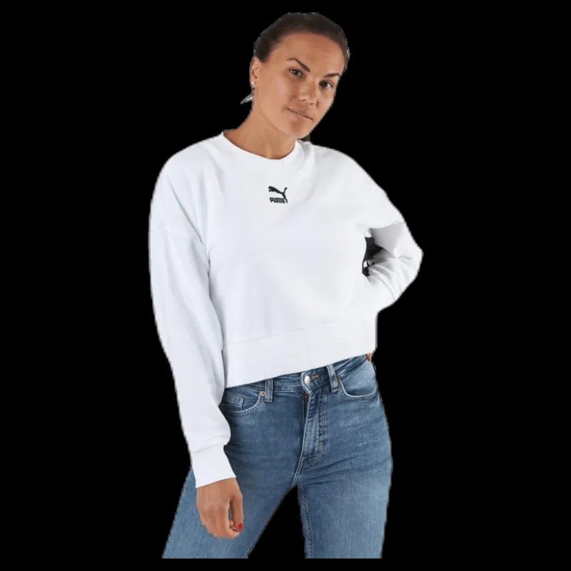 Puma Classics Cropped Crew White Vit Outlet