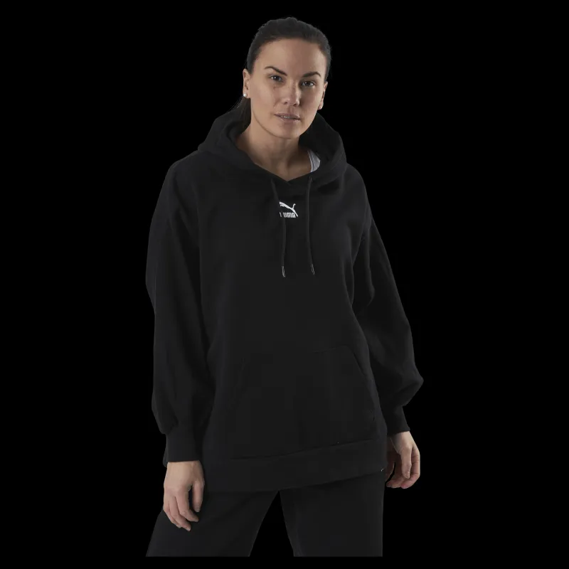 Clearance Puma Classics Oversized Hoodie Black Svart