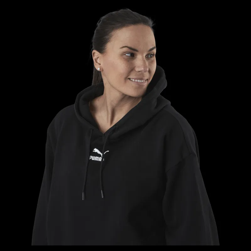 Clearance Puma Classics Oversized Hoodie Black Svart