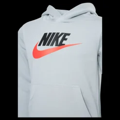 Clearance Nike Club Fleece Hoodie Junior Grey/Red Flerfärgad