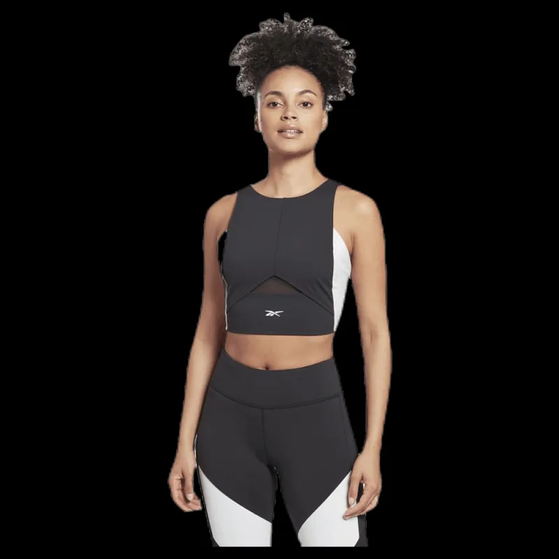 Reebok Colorblock Crop Top Black Svart Clearance